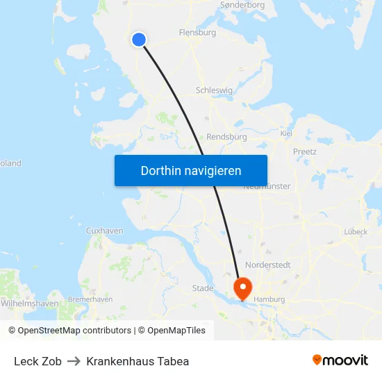 Leck Zob to Krankenhaus Tabea map