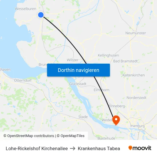Lohe-Rickelshof Kirchenallee to Krankenhaus Tabea map