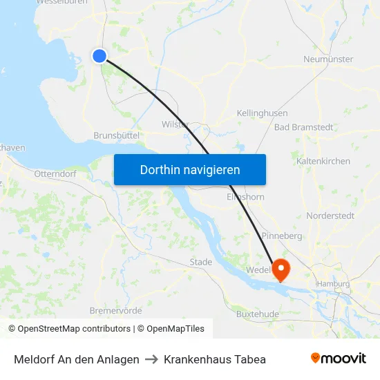 Meldorf An den Anlagen to Krankenhaus Tabea map