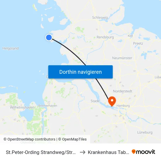 St.Peter-Ording Strandweg/Strand to Krankenhaus Tabea map