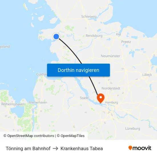 Tönning am Bahnhof to Krankenhaus Tabea map