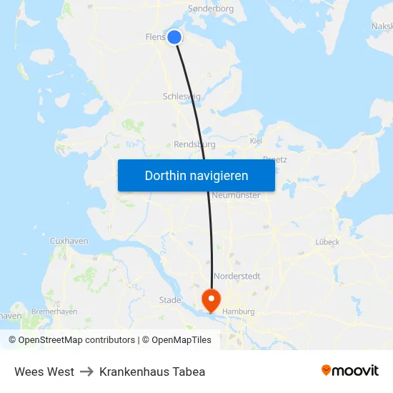 Wees West to Krankenhaus Tabea map