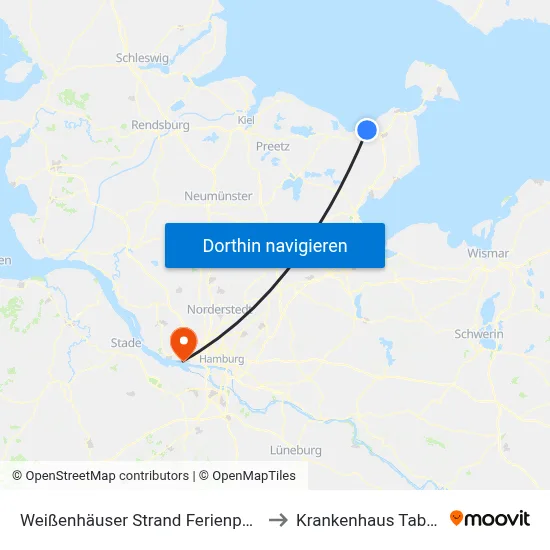 Weißenhäuser Strand Ferienpark to Krankenhaus Tabea map