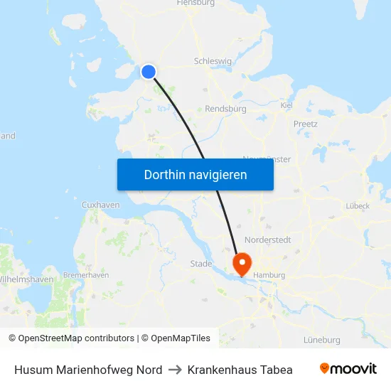 Husum Marienhofweg Nord to Krankenhaus Tabea map