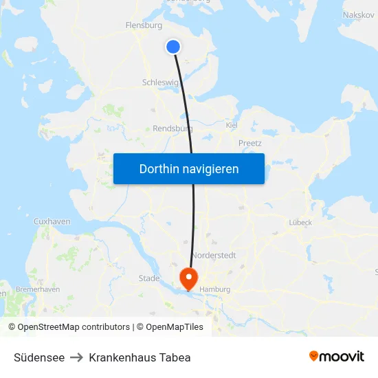 Südensee to Krankenhaus Tabea map