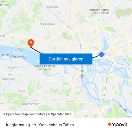 Jungfernstieg to Krankenhaus Tabea map