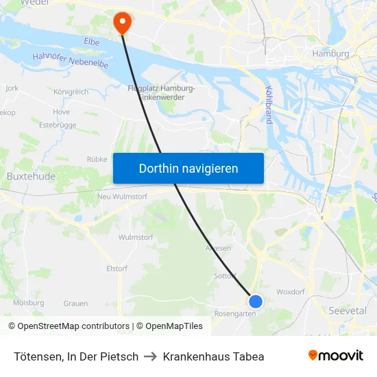 Tötensen, In Der Pietsch to Krankenhaus Tabea map