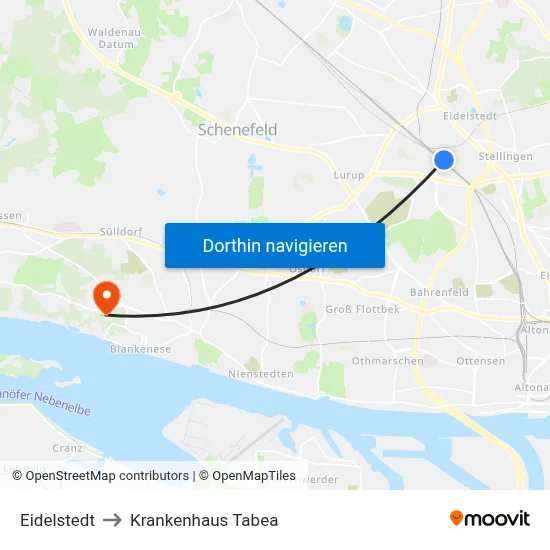 Eidelstedt to Krankenhaus Tabea map