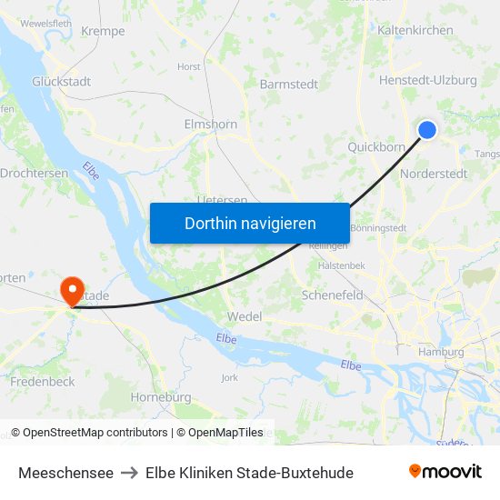 Meeschensee to Elbe Kliniken Stade-Buxtehude map