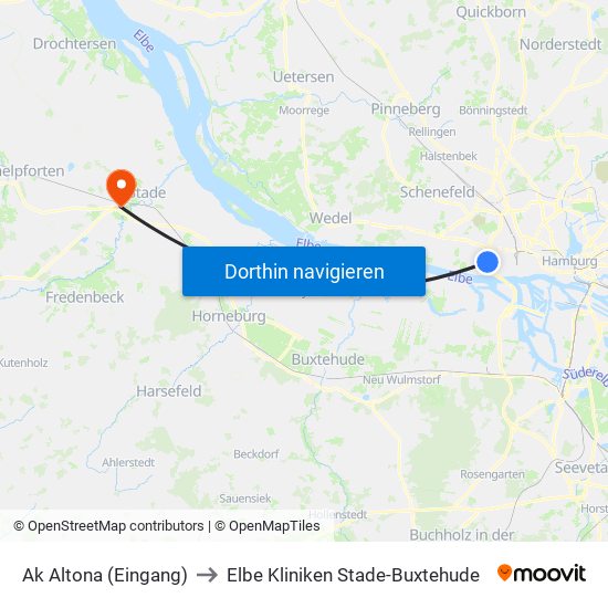 Ak Altona (Eingang) to Elbe Kliniken Stade-Buxtehude map