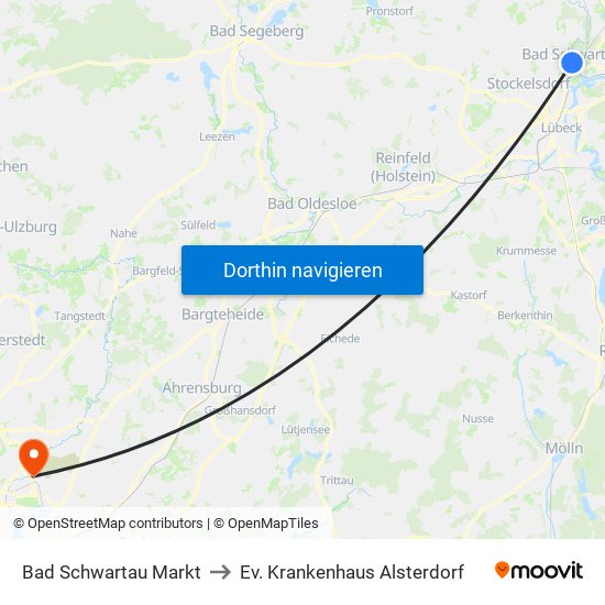 Bad Schwartau Markt to Ev. Krankenhaus Alsterdorf map