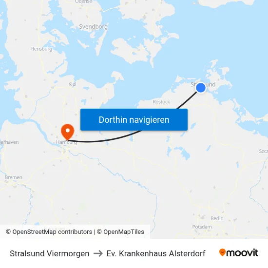 Stralsund Viermorgen to Ev. Krankenhaus Alsterdorf map
