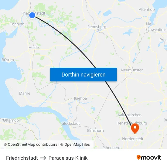 Friedrichstadt to Paracelsus-Klinik map