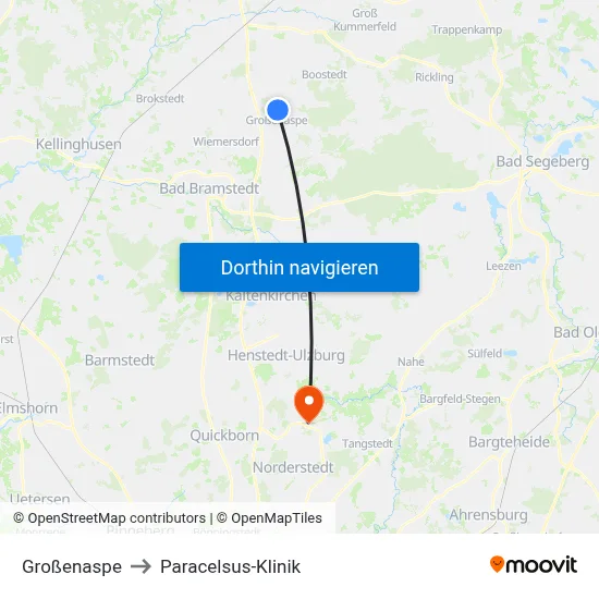 Großenaspe to Paracelsus-Klinik map