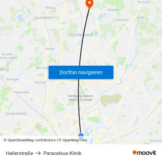 Hallerstraße to Paracelsus-Klinik map