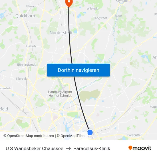 U S Wandsbeker Chaussee to Paracelsus-Klinik map