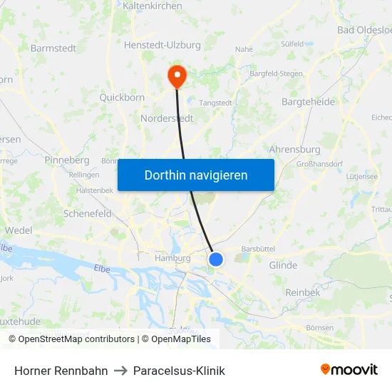 Horner Rennbahn to Paracelsus-Klinik map