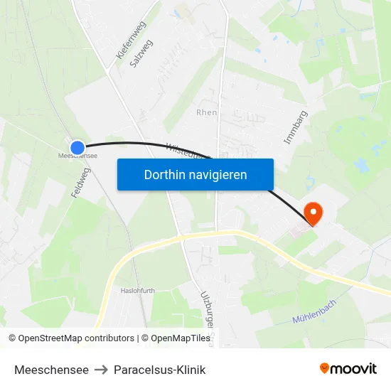 Meeschensee to Paracelsus-Klinik map