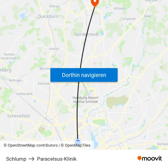 Schlump to Paracelsus-Klinik map