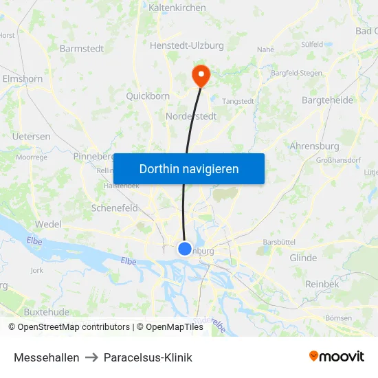 Messehallen to Paracelsus-Klinik map