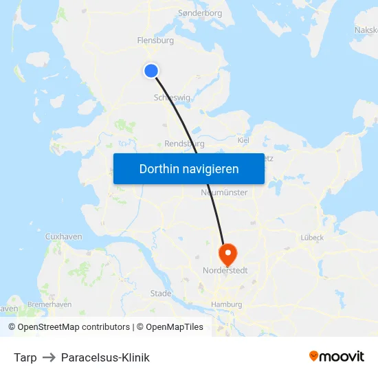 Tarp to Paracelsus-Klinik map