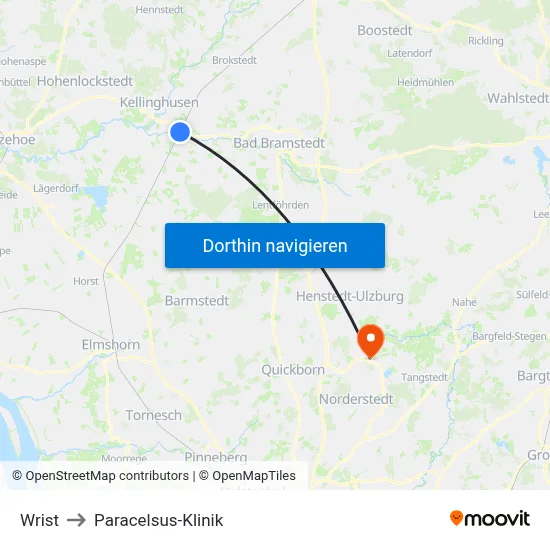 Wrist to Paracelsus-Klinik map