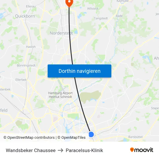 Wandsbeker Chaussee to Paracelsus-Klinik map