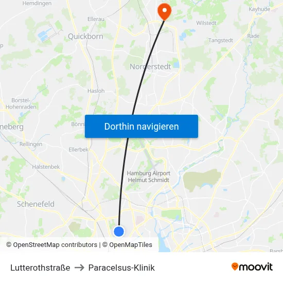 Lutterothstraße to Paracelsus-Klinik map