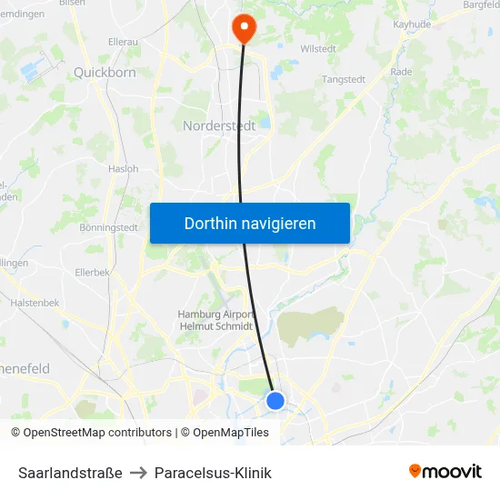 Saarlandstraße to Paracelsus-Klinik map