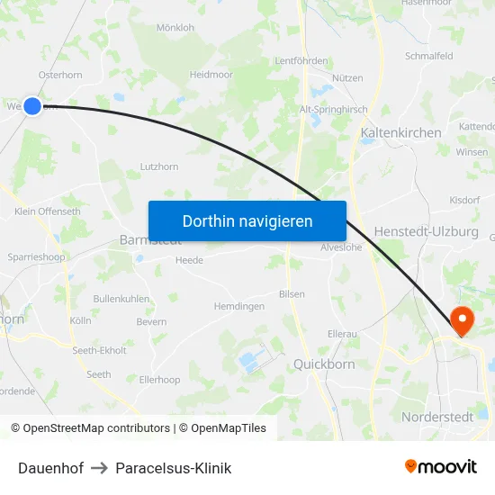 Dauenhof to Paracelsus-Klinik map
