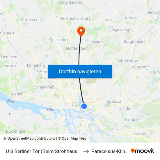 U S Berliner Tor (Beim Strohhause) to Paracelsus-Klinik map