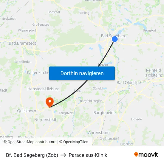 Bf. Bad Segeberg (Zob) to Paracelsus-Klinik map