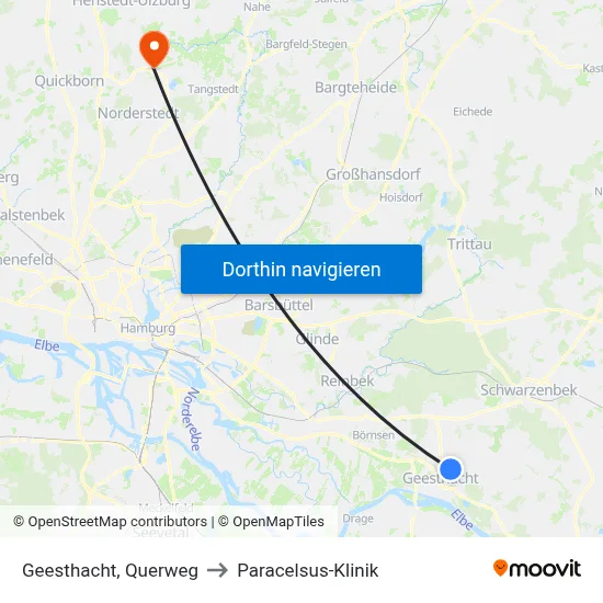 Geesthacht, Querweg to Paracelsus-Klinik map