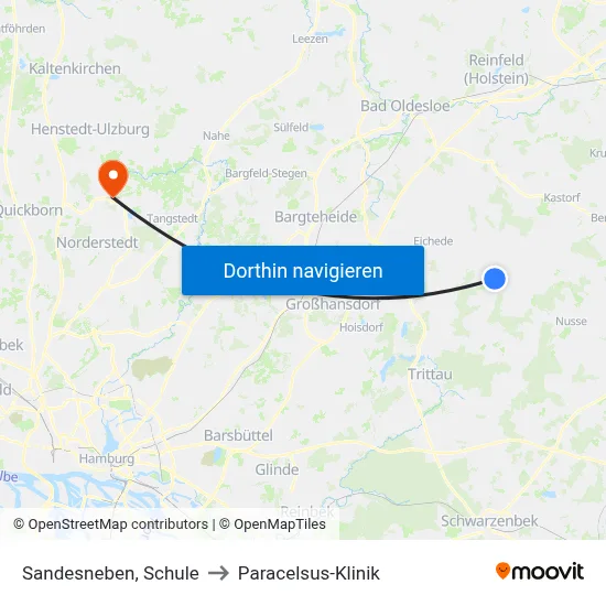 Sandesneben, Schule to Paracelsus-Klinik map