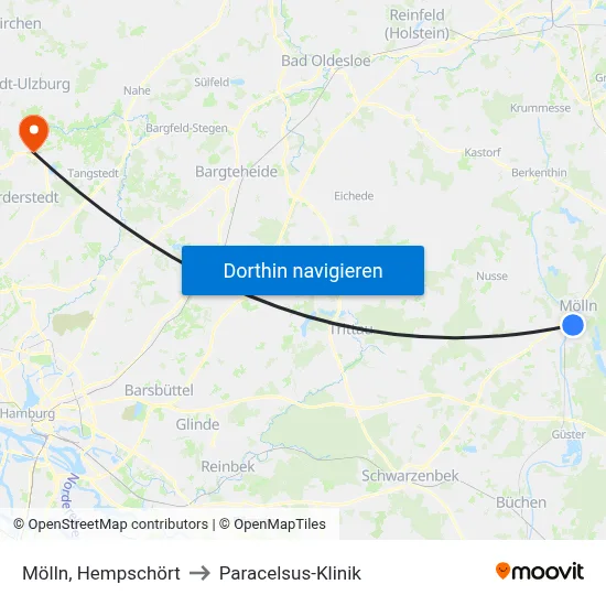 Mölln, Hempschört to Paracelsus-Klinik map