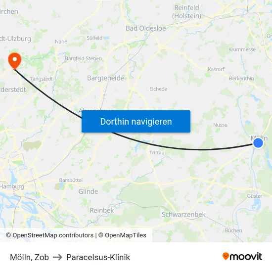 Mölln, Zob to Paracelsus-Klinik map