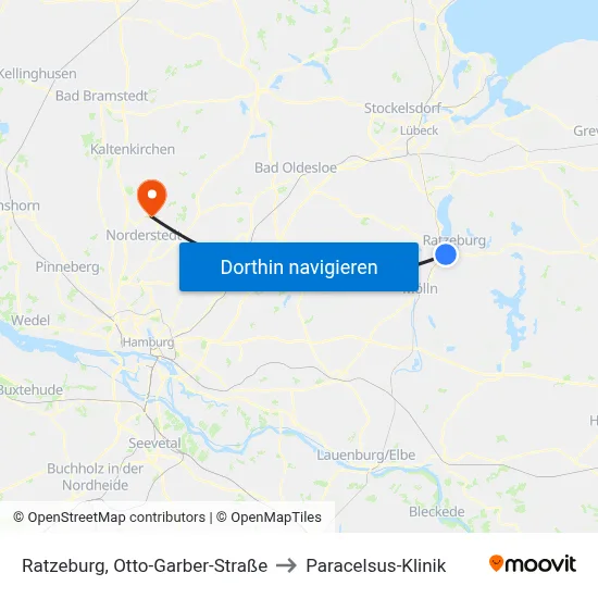 Ratzeburg, Otto-Garber-Straße to Paracelsus-Klinik map