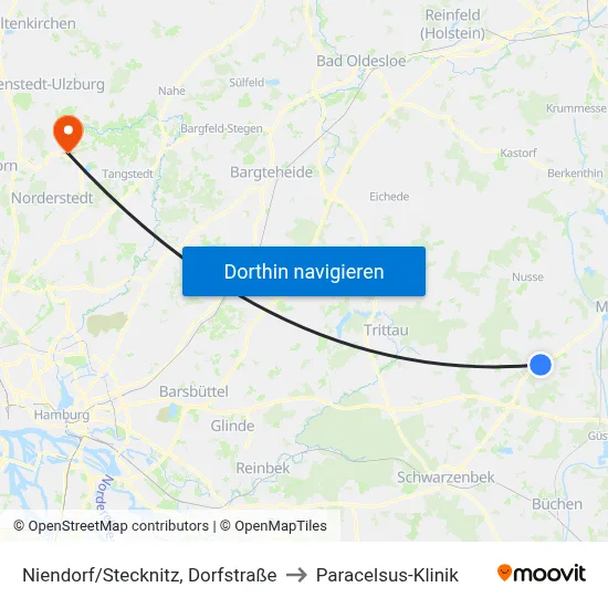 Niendorf/Stecknitz, Dorfstraße to Paracelsus-Klinik map