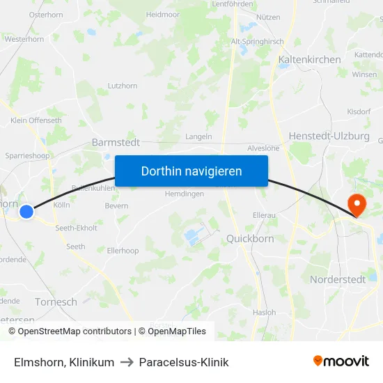 Elmshorn, Klinikum to Paracelsus-Klinik map