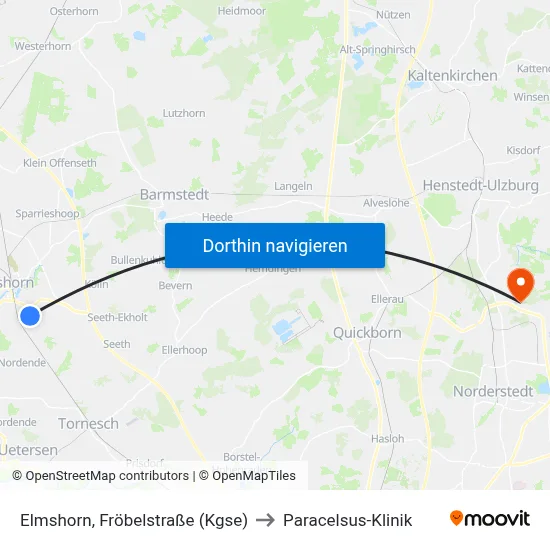 Elmshorn, Fröbelstraße (Kgse) to Paracelsus-Klinik map
