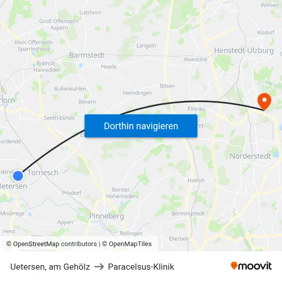 Uetersen, am Gehölz to Paracelsus-Klinik map