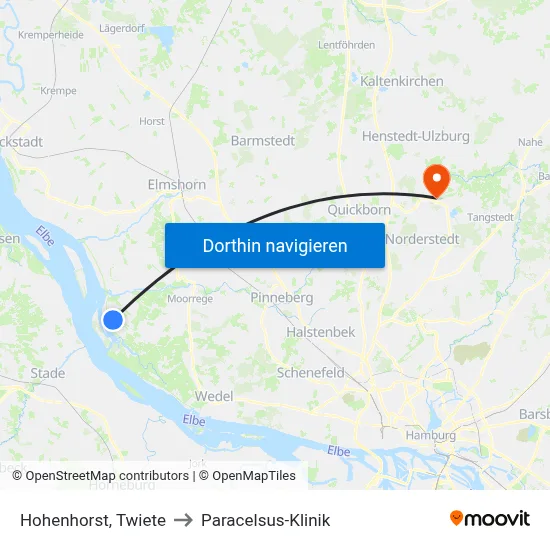 Hohenhorst, Twiete to Paracelsus-Klinik map