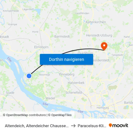 Altendeich, Altendeicher Chaussee 56 to Paracelsus-Klinik map