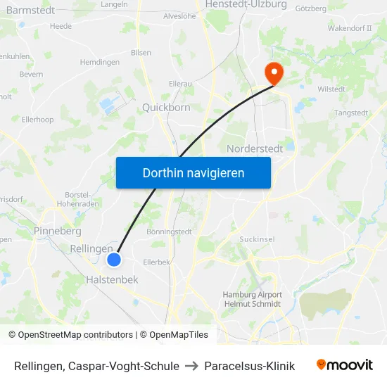 Rellingen, Caspar-Voght-Schule to Paracelsus-Klinik map