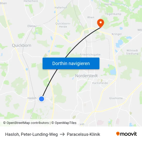 Hasloh, Peter-Lunding-Weg to Paracelsus-Klinik map