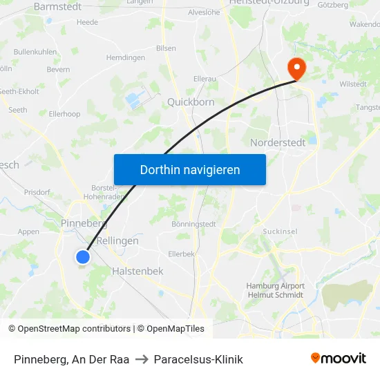 Pinneberg, An Der Raa to Paracelsus-Klinik map
