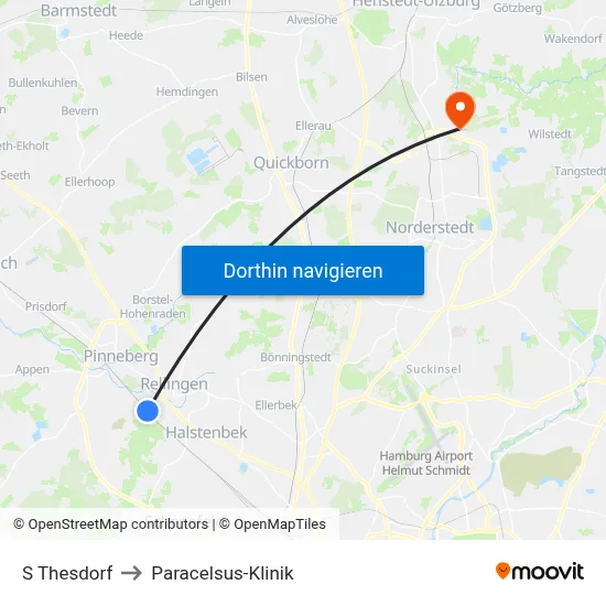 S Thesdorf to Paracelsus-Klinik map