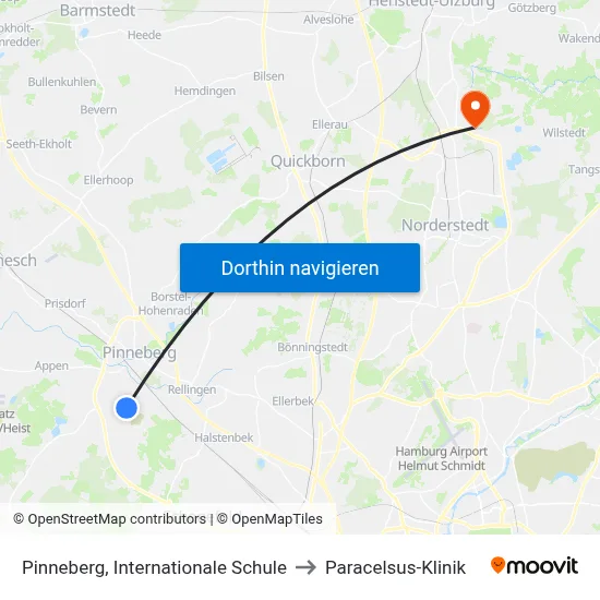 Pinneberg, Internationale Schule to Paracelsus-Klinik map