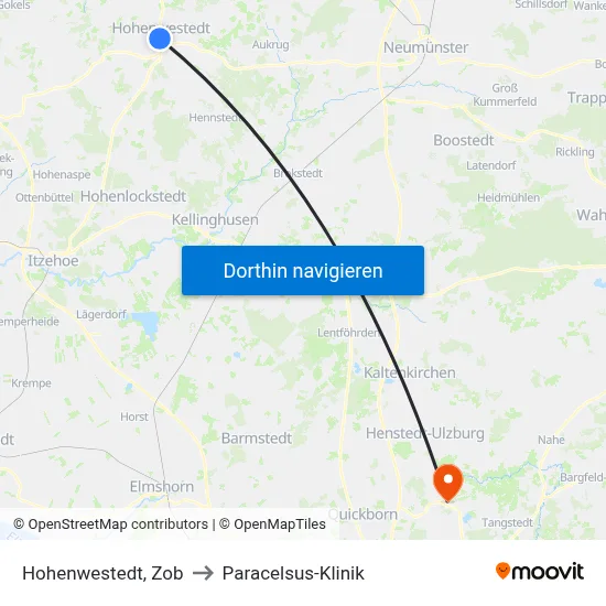 Hohenwestedt, Zob to Paracelsus-Klinik map