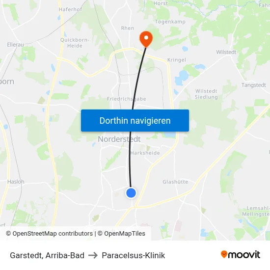 Garstedt, Arriba-Bad to Paracelsus-Klinik map